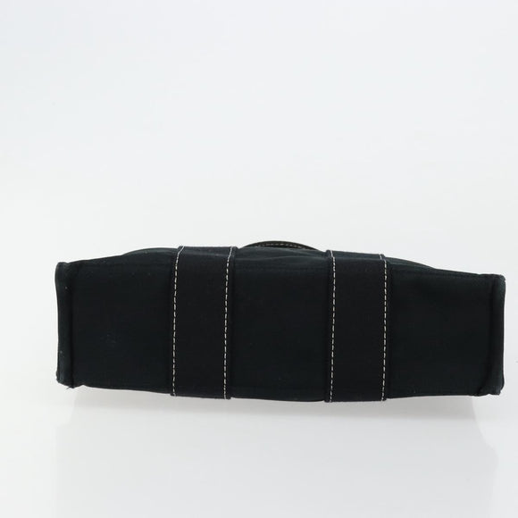 HERMES Fourre Tout PM Hand Bag cotton Black Silver Auth BA12358A
