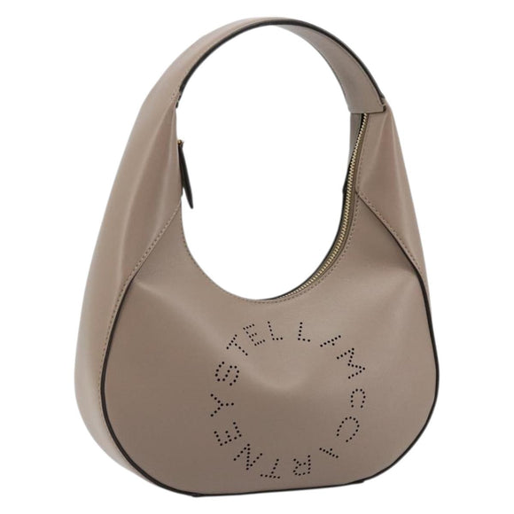 Stella MacCartney Hand Bag Leather Beige Gold Auth BA12359A