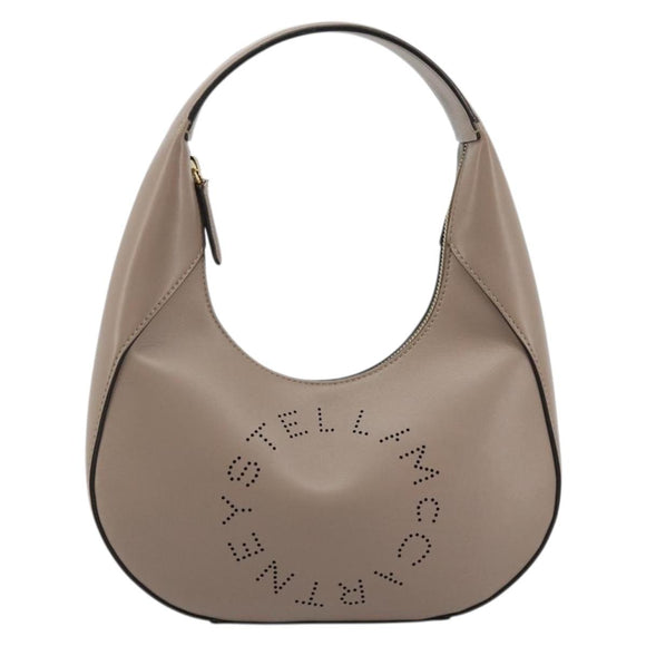 Stella MacCartney Hand Bag Leather Beige Gold Auth BA12359A