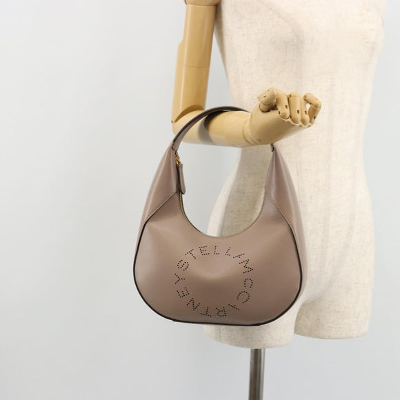 Stella MacCartney Hand Bag Leather Beige Gold Auth BA12359A