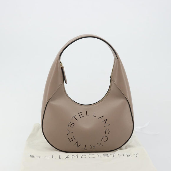 Stella MacCartney Hand Bag Leather Beige Gold Auth BA12359A