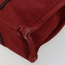 HERMES Fourre Tout PM Hand Bag cotton Red Silver Auth BA12360-10