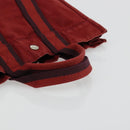 HERMES Fourre Tout PM Hand Bag cotton Red Silver Auth BA12360-7