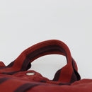 HERMES Fourre Tout PM Hand Bag cotton Red Silver Auth BA12360-8