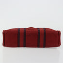 HERMES Fourre Tout PM Hand Bag cotton Red Silver Auth BA12360-9