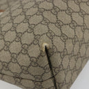 GUCCI GG Supreme Web Sherry Line Tote Bag PVC Beige Gold 211134 Auth BA12361-11