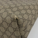 GUCCI GG Supreme Web Sherry Line Tote Bag PVC Beige Gold 211134 Auth BA12361-12