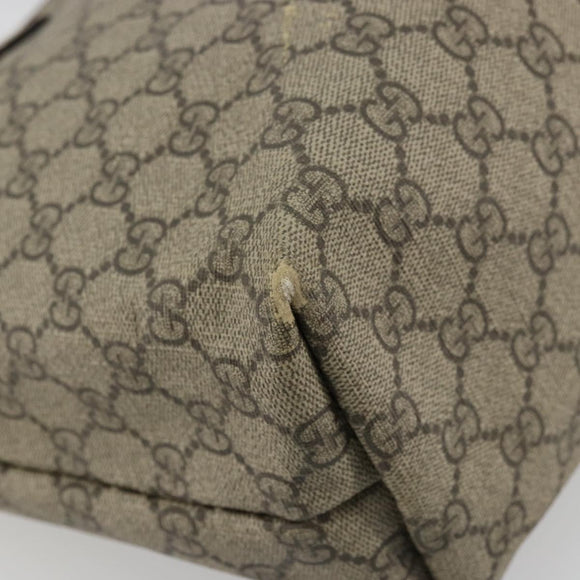 GUCCI GG Supreme Web Sherry Line Tote Bag PVC Beige Gold 211134 Auth BA12361