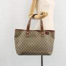 GUCCI GG Supreme Web Sherry Line Tote Bag PVC Beige Gold 211134 Auth BA12361-20