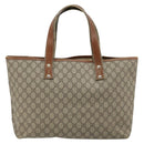 GUCCI GG Supreme Web Sherry Line Tote Bag PVC Beige Gold 211134 Auth BA12361-3
