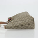 GUCCI GG Supreme Web Sherry Line Tote Bag PVC Beige Gold 211134 Auth BA12361-5