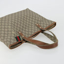 GUCCI GG Supreme Web Sherry Line Tote Bag PVC Beige Gold 211134 Auth BA12361-6