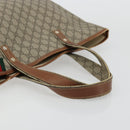 GUCCI GG Supreme Web Sherry Line Tote Bag PVC Beige Gold 211134 Auth BA12361-7