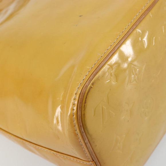 LOUIS VUITTON Monogram Vernis Houston Hand Bag Beige M91004 LV Auth BA12367