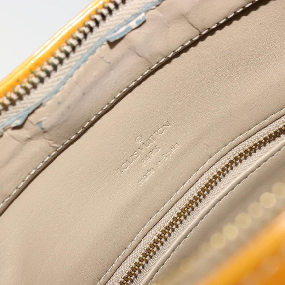 LOUIS VUITTON Monogram Vernis Houston Hand Bag Beige M91004 LV Auth BA12367