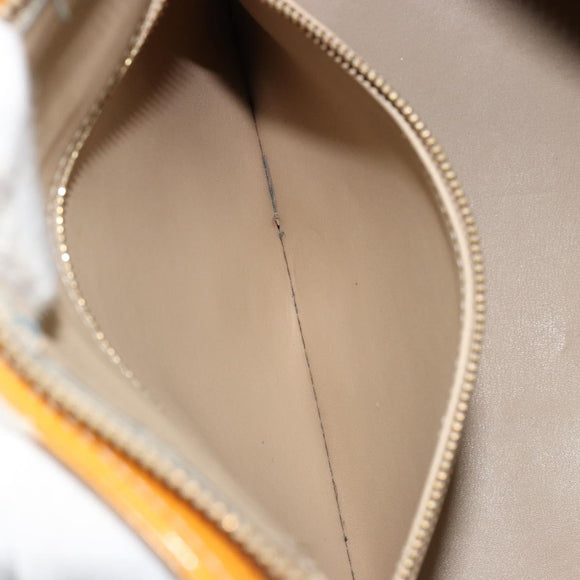 LOUIS VUITTON Monogram Vernis Houston Hand Bag Beige M91004 LV Auth BA12367
