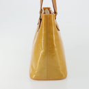 LOUIS VUITTON Monogram Vernis Houston Hand Bag Beige M91004 LV Auth BA12367-4
