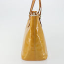 LOUIS VUITTON Monogram Vernis Houston Hand Bag Beige M91004 LV Auth BA12367-5