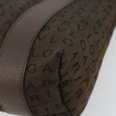 BVLGARI Logo Mania Hand Bag Canvas Brown Silver Auth BA12368-9