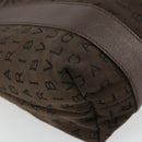 BVLGARI Logo Mania Hand Bag Canvas Brown Silver Auth BA12368-16