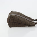 BVLGARI Logo Mania Hand Bag Canvas Brown Silver Auth BA12368-3