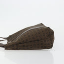 BVLGARI Logo Mania Hand Bag Canvas Brown Silver Auth BA12368-4