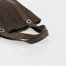 BVLGARI Logo Mania Hand Bag Canvas Brown Silver Auth BA12368-7