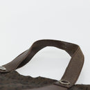 BVLGARI Logo Mania Hand Bag Canvas Brown Silver Auth BA12368-8