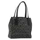 Salvatore Ferragamo Gancini Hand Bag PVC Leather Black Silver Auth BA12370-1