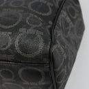 Salvatore Ferragamo Gancini Hand Bag PVC Leather Black Silver Auth BA12370-15