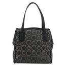 Salvatore Ferragamo Gancini Hand Bag PVC Leather Black Silver Auth BA12370-2