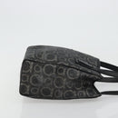 Salvatore Ferragamo Gancini Hand Bag PVC Leather Black Silver Auth BA12370-3