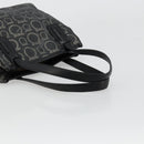 Salvatore Ferragamo Gancini Hand Bag PVC Leather Black Silver Auth BA12370-7