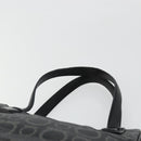 Salvatore Ferragamo Gancini Hand Bag PVC Leather Black Silver Auth BA12370-8