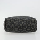 Salvatore Ferragamo Gancini Hand Bag PVC Leather Black Silver Auth BA12370-5