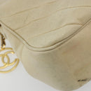 CHANEL V Stitch Hand Bag Leather Beige Gold CC Auth BA12371-14