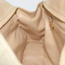 CHANEL V Stitch Hand Bag Leather Beige Gold CC Auth BA12371-20