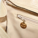 CHANEL V Stitch Hand Bag Leather Beige Gold CC Auth BA12371-21