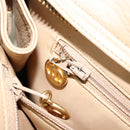 CHANEL V Stitch Hand Bag Leather Beige Gold CC Auth BA12371-23