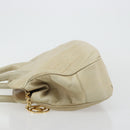 CHANEL V Stitch Hand Bag Leather Beige Gold CC Auth BA12371-4