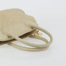 CHANEL V Stitch Hand Bag Leather Beige Gold CC Auth BA12371-7
