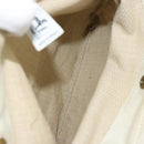 HERMES Hand Bag Canvas Beige Gold Auth BA12373-17