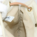 HERMES Hand Bag Canvas Beige Gold Auth BA12373-18