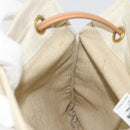HERMES Hand Bag Canvas Beige Gold Auth BA12373-19