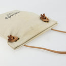 HERMES Hand Bag Canvas Beige Gold Auth BA12373-6