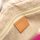 CELINE C Macadam Canvas Hand Bag Suede Pink Gold Auth BA12374-18
