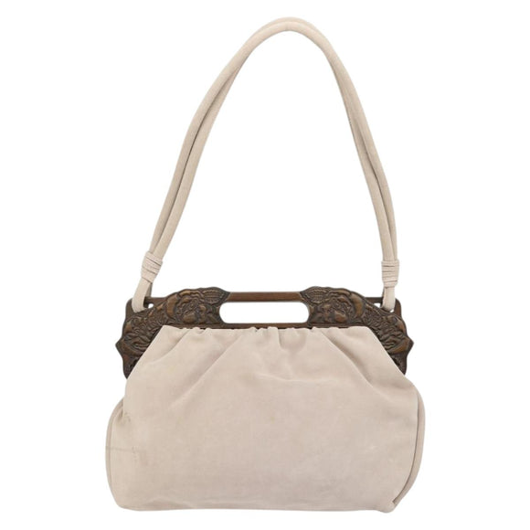 VALENTINO Hand Bag Suede 2way Pink Silver Auth BA12375A