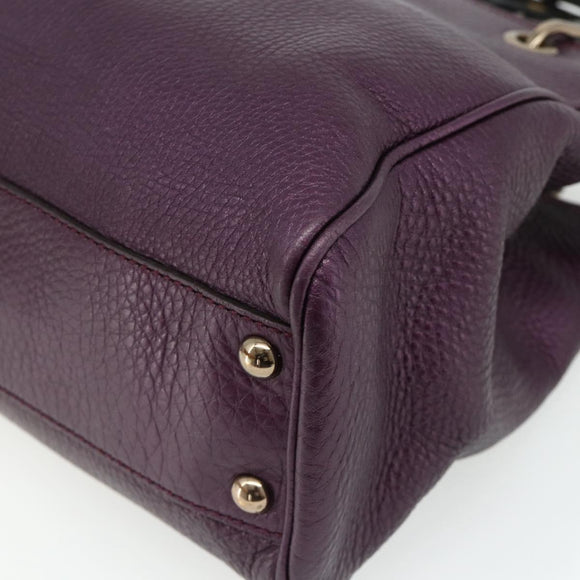 GUCCI Bamboo Hand Bag 2way Purple 336032 Auth BA12378A