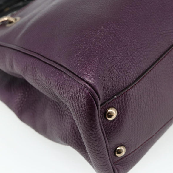GUCCI Bamboo Hand Bag 2way Purple 336032 Auth BA12378A