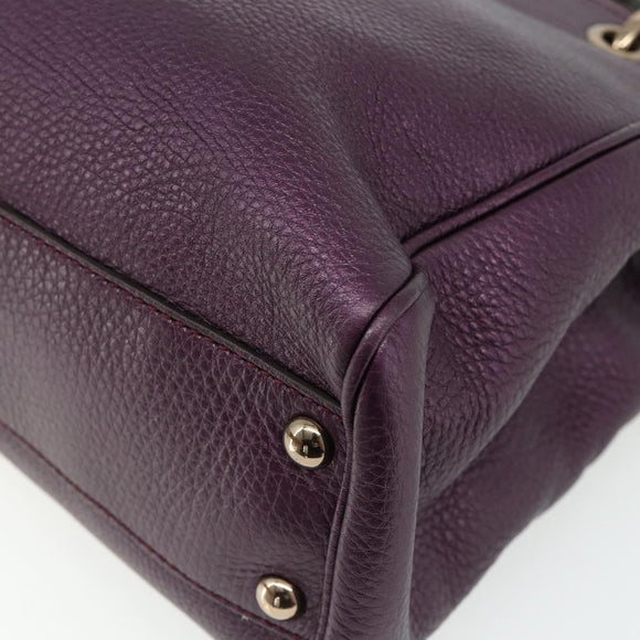 GUCCI Bamboo Hand Bag 2way Purple 336032 Auth BA12378A